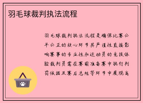 羽毛球裁判执法流程
