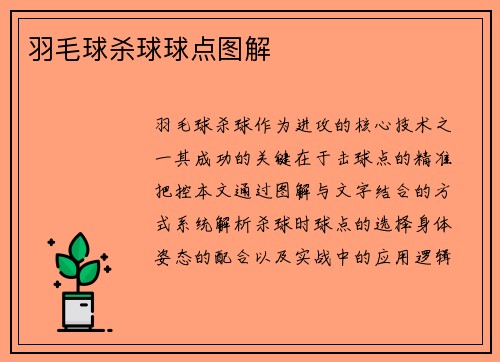 羽毛球杀球球点图解